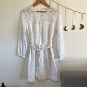 Eyelet Fabric White Dress